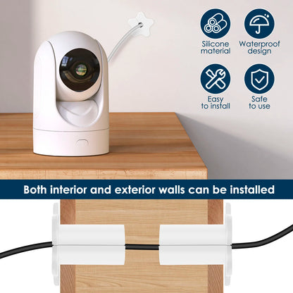 Set of 10 white silicone Starlink cable grommets, 5/8 inch waterproof wall hole pass-through split cable bushings for TV and Ethernet cables.
