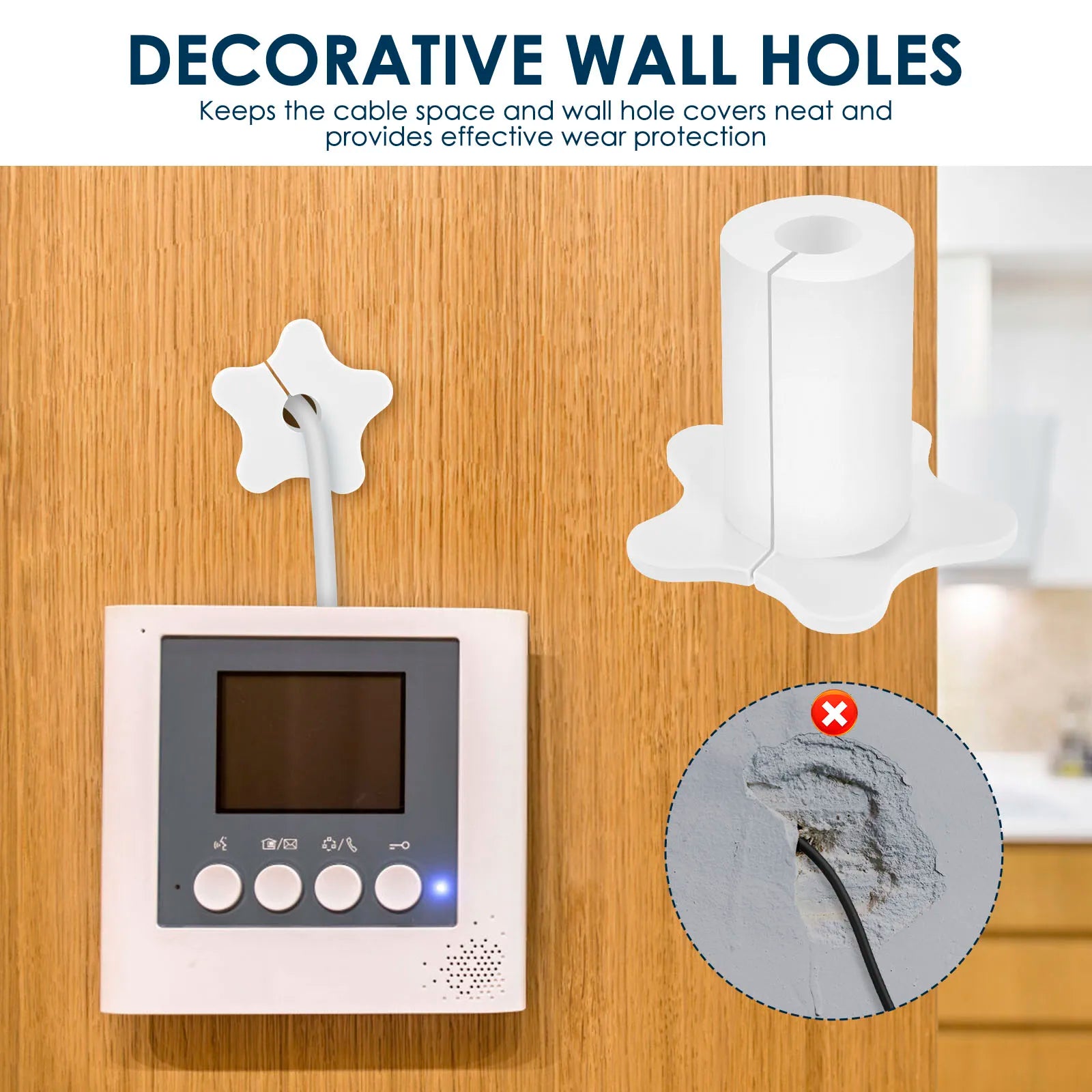 10-pack of white silicone Starlink cable grommets for wall holes, waterproof split bushings for TV and Ethernet cables.