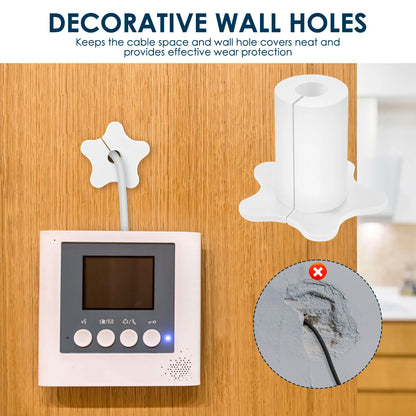 10-pack of white silicone Starlink cable grommets for wall holes, waterproof split bushings for TV and Ethernet cables.