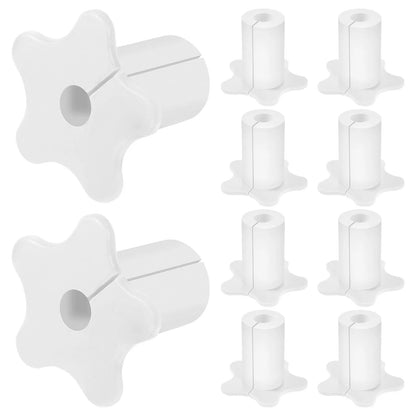 Set of 10 white silicone Starlink cable grommets for 5/8 inch wall holes, waterproof pass-through split cable bushings for TV and Ethernet wires.