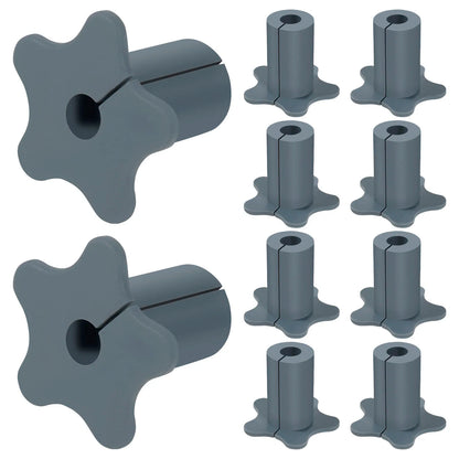 Set of 10 white silicone Starlink cable grommets for waterproof wall holes, pass-through split cable bushings for TV and Ethernet wires.