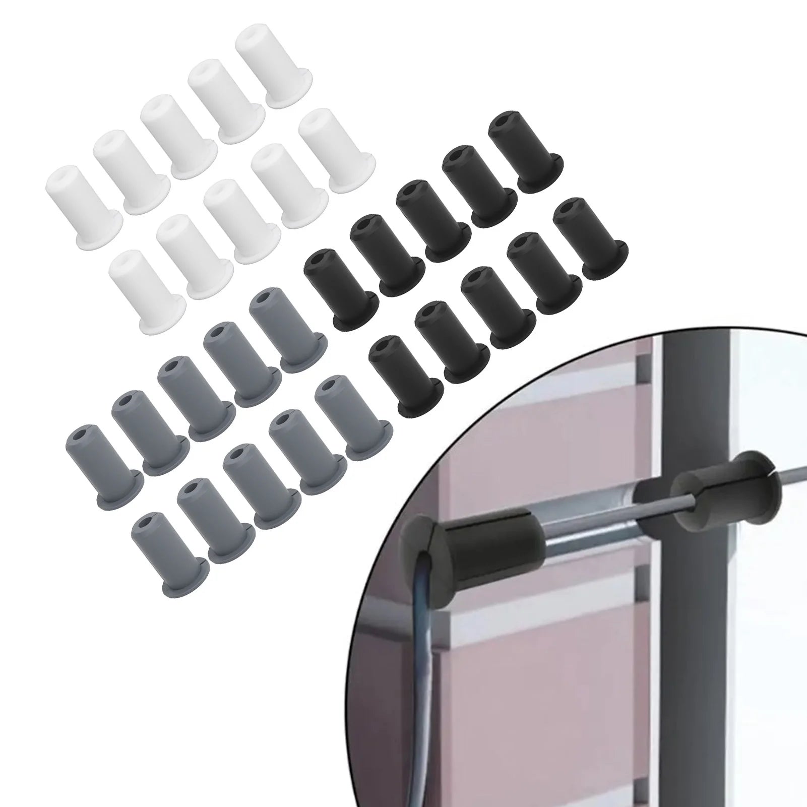 Set of 10 silicone cable feed-through bushings for Starlink cables, wall grommets for 0.75-inch diameter cables, by BACKUPMYFILESNOW.COM®