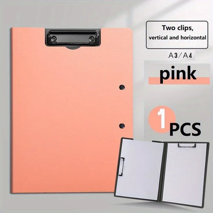 White A4 file folder with cover, documents organizer, and clipboard for business, school, and office stationery use.