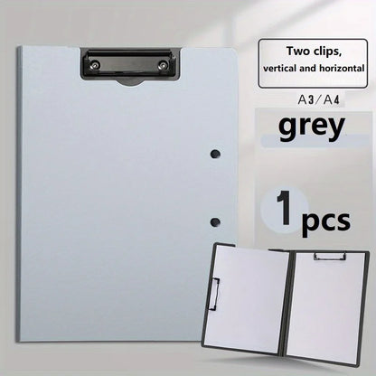 White A4 file folder with clip and cover, used for organizing documents in business, school, or office settings.