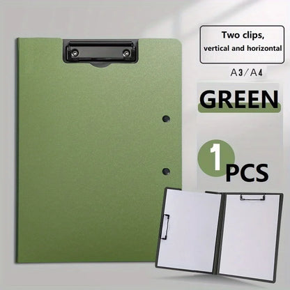 White A4 file folder with clip and cover, used for organizing documents in business, school, or office settings.