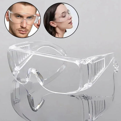 White safety goggles with clear lenses, anti-UV, impact-resistant design, suitable for water guns, cycling, and labor protection.