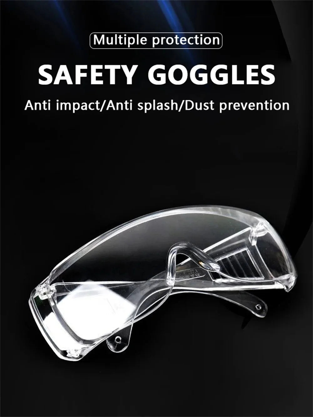 Safety protective goggles with anti-UV lenses, impact-resistant design, suitable for water guns, cycling, and labor protection.