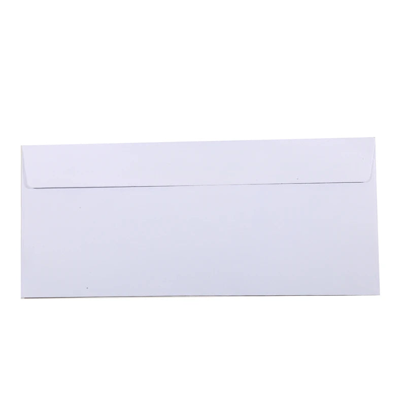 White windowless business envelope by BackupMyFilesNow, self-sealing, holds A4 papers, ideal for bills and invoices, pack of 10 to 100.