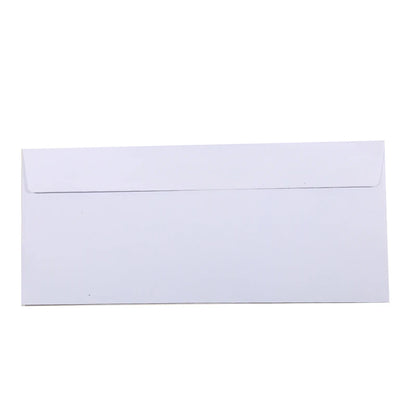 White windowless business envelope by BackupMyFilesNow, self-sealing, holds A4 papers, ideal for bills and invoices, pack of 10 to 100.