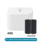 White BACKUPMYFILESNOW.COM® Car Trash Can with lid, small leak-proof design, includes 60 garbage bags, ideal for car organization.