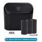 White BACKUPMYFILESNOW.COM® car trash can with lid, small leak-proof container with 60 garbage bags, compact mini car accessory