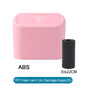 White BACKUPMYFILESNOW.COM® car trash can with lid, small leak-proof design, includes 60 garbage bags for vehicle organization.