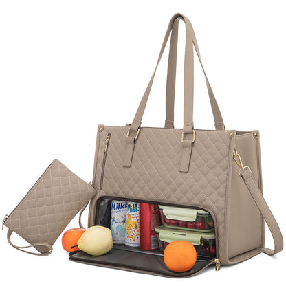 Women's insulated lunch bag from BackupMyFilesNow.com in white, 36x16x30cm, featuring a sleek, portable design for meal storage.