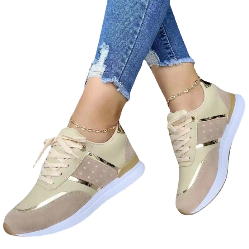 Women's outdoor running platform sneakers from BACKUPMYFILESNOW.COM® with casual sport design, white with colorful accents.