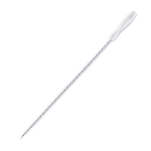 White 45cm Pipe Drain Hair Cleaner Brush by BACKUPMYFILESNOW.COM® for clearing hair clogs in drains.