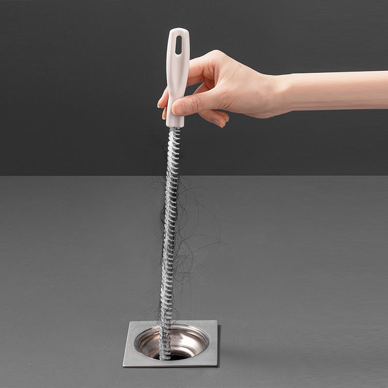 White 45cm PIPE DRAIN Hair Cleaner Brush by BACKUPMYFILESNOW.COM® for removing hair and debris from pipes.