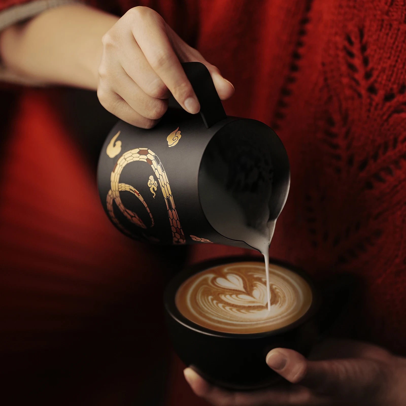 Stainless steel MHW-3BOMBER milk frothing pitcher for coffee and latte art, 500ml capacity, ideal for barista steaming and frothing.