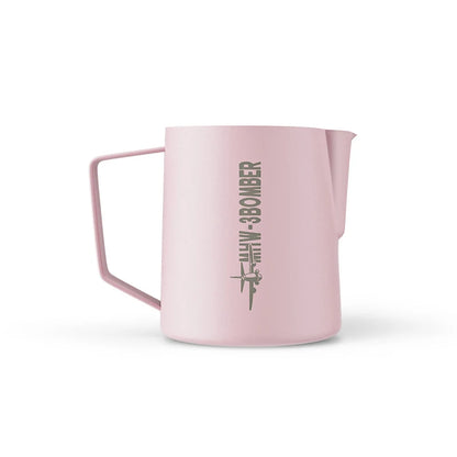 Stainless steel MHW-3BOMBER milk frothing pitcher with 500ml capacity for coffee and latte art, barista steaming and frothing milk