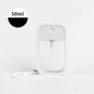 White 50ml scented vegan hand sanitizer spray with keychain, travel dispenser, alcohol-based water spray for on-the-go sanitizing.