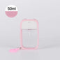 White 50ml vegan scented hand sanitizer spray with keychain, travel dispenser, alcohol-based, compact water spray bottle.