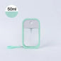 White 50ml scented vegan hand sanitizer spray with keychain, travel dispenser, alcohol-based water spray for on-the-go sanitizing.