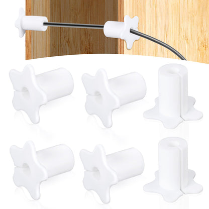 White 6-piece cable routing kit for Starlink Ethernet cables, silicone feed-through bushings and grommets for wall installation.