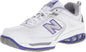 White New Balance women's 806 V1 tennis shoe in size 7.5 wide, featuring a supportive athletic design and comfortable fit.