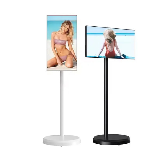 21.5-inch 4K Android 13 Smart TV with stand and battery, touchscreen, available in 4GB+64GB or 6GB+128GB options, outdoor compatible