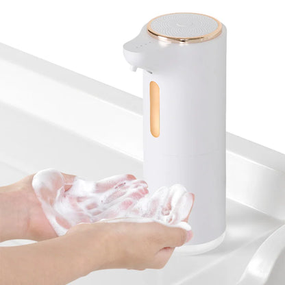 Wall-mounted Automatic S10 Smart Induction Foam Handwashing Machine with USB charging and touch-free operation in white ABS.