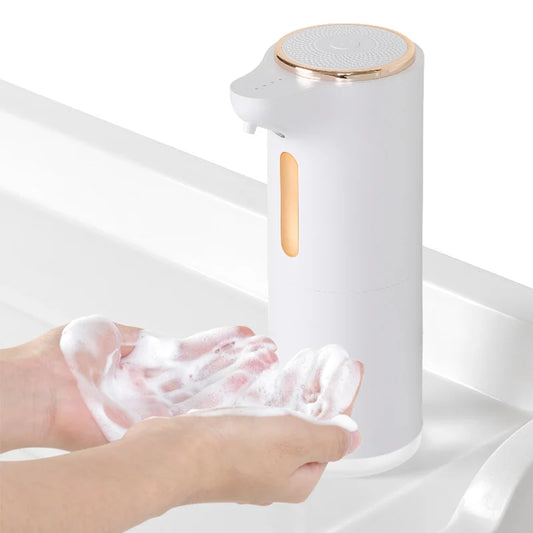 Wall-mounted Automatic S10 Smart Induction Foam Handwashing Machine with USB charging and touch-free operation in white ABS.
