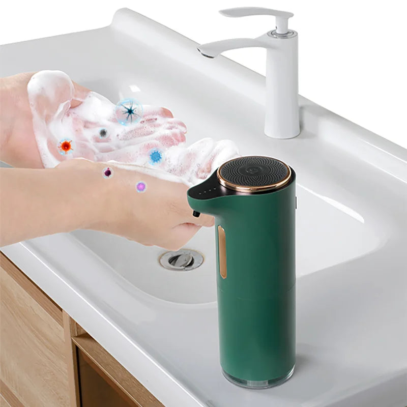 Wall-mounted Automatic S10 Smart Induction Foam Handwashing Machine with USB charging, touch-free electric soap dispenser in bathroom ABS.