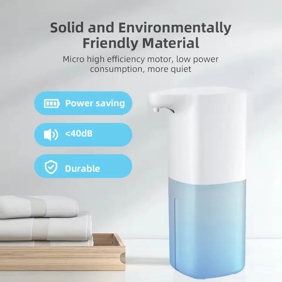 White automatic inductive soap dispenser for foam washing and hand hygiene, with alcohol spray option, from BackupMyFilesNow.com