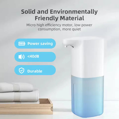 White automatic inductive soap dispenser for foam washing and hand hygiene, with alcohol spray option, from BackupMyFilesNow.com