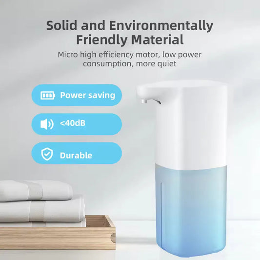 White automatic inductive soap dispenser for foam washing and hand hygiene, with alcohol spray option, from BackupMyFilesNow.com