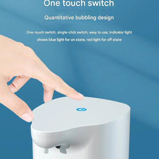 White automatic inductive soap dispenser for foam washing and alcohol spray, ideal for smart hand hygiene and phone cleaning.