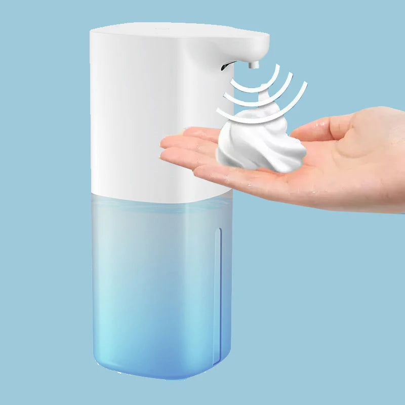 White automatic inductive soap dispenser for foam washing, smart hand hygiene, and alcohol spray, ideal for contactless use.