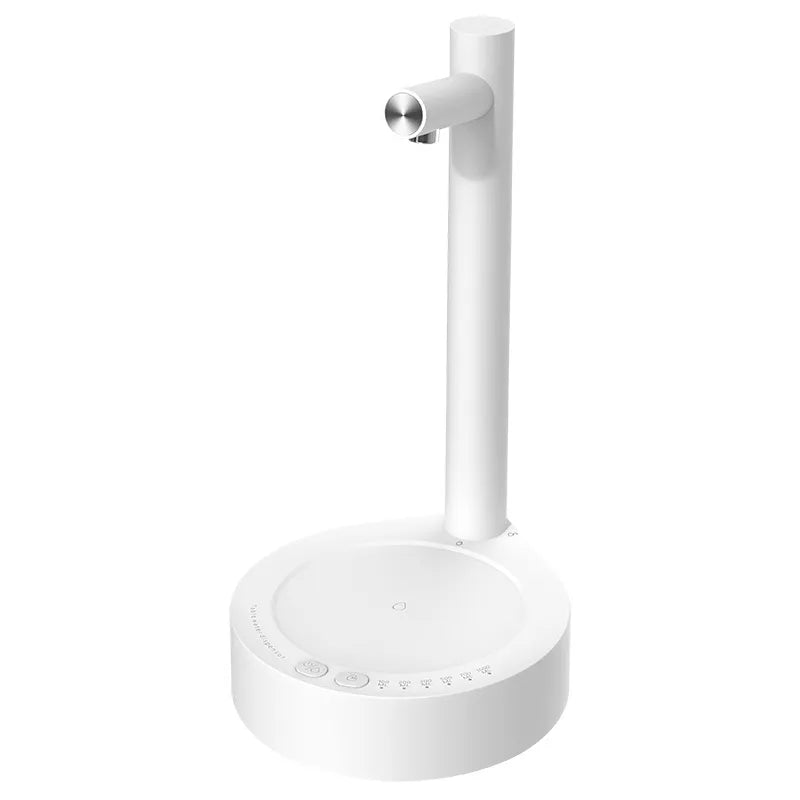 White BACKUPMYFILESNOW.COM® automatic pumping water dispenser with a sleek design for easy water dispensing.