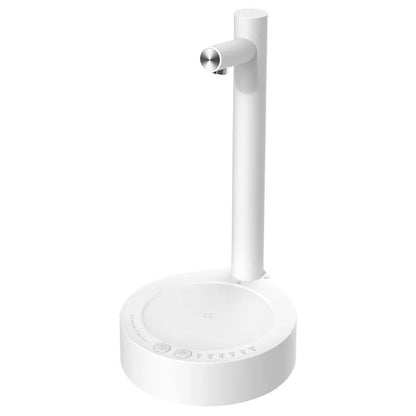 White BACKUPMYFILESNOW.COM® automatic pumping water dispenser with a sleek design for easy water dispensing.