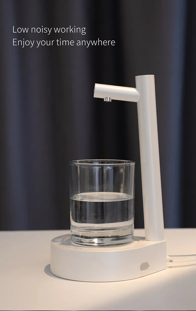 White BACKUPMYFILESNOW.COM® Automatic Pumping Water Dispenser with sleek design and easy-to-use functionality.