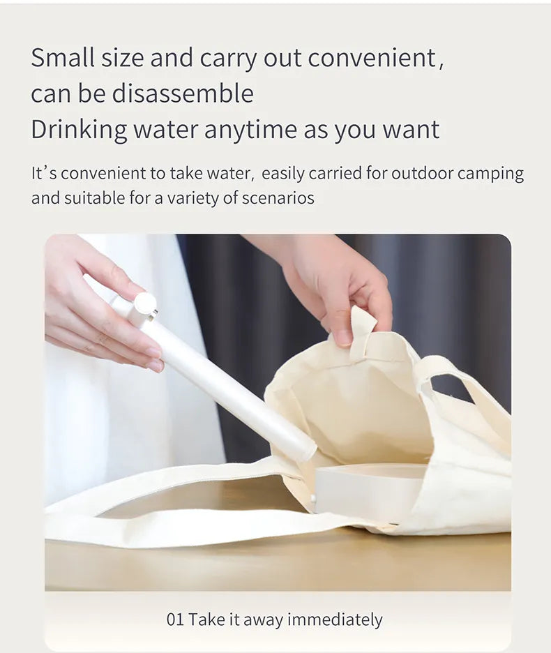 White BACKUPMYFILESNOW.COM® automatic pumping water dispenser with sleek design and easy pump operation.