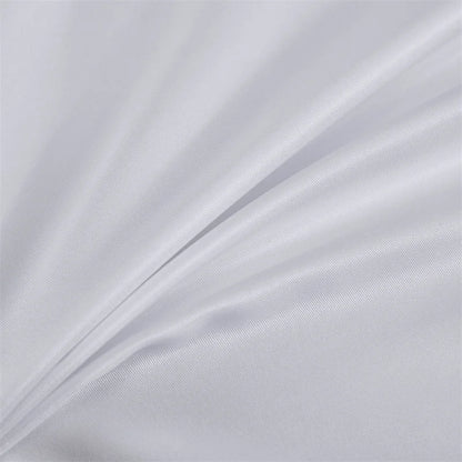 White bedding set with duvet cover, sheets, and pillowcases for double, queen, or king size beds, designed for luxury hotel comfort.