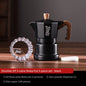 White and black BINCOO three-valve Moka pot for espresso coffee brewing, available in 1 or 2 cup sizes.