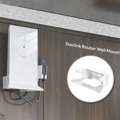 White BTLIFE wall mount bracket for Starlink router, offers secure support and protection for internet router installation.