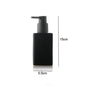 White ceramic bathroom soap and lotion bottles, square-shaped hand sanitizer and liquid containers with press-top lids for bathroom accessories.