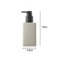 White ceramic bathroom supplies hand sanitizer and lotion bottles, square-shaped soap liquid container with press top.