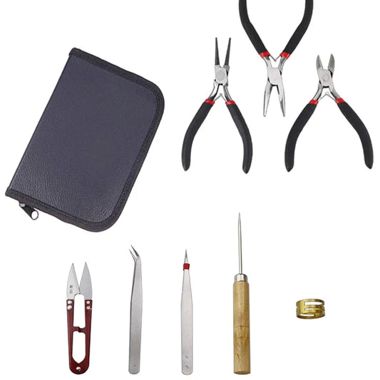 8-piece professional jewelry-making set with tools from BackupMyFilesNow.com for crafting intricate jewelry pieces.