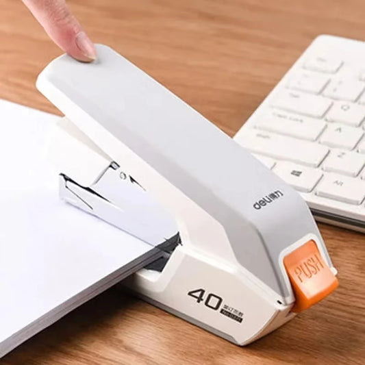 White Deli labor-saving mini stapler from BackupMyFilesNow.com, versatile office and student supplies for easy stapling.