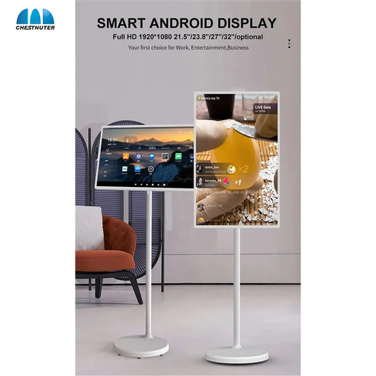 21.5-inch BackupMyFilesNow.com multi-functional smart display with touch screen, portable LCD monitor, Android 12 interface, white color
