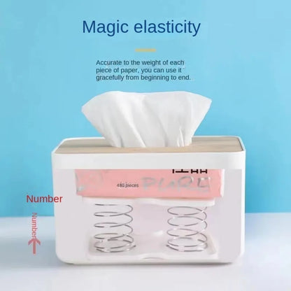 White plastic paper towel spring pallet with high elasticity, designed for tissue boxes, featuring double springs for durability.