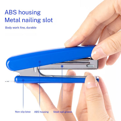 White Deli Easy-Force Small Needle-Type Stapler by BackupMyFilesNow.com, designed for students and offices, compatible with 10# staples.